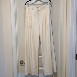 JCrew NWT Cream colored 100% Wool Wide Leg Pant Size 4